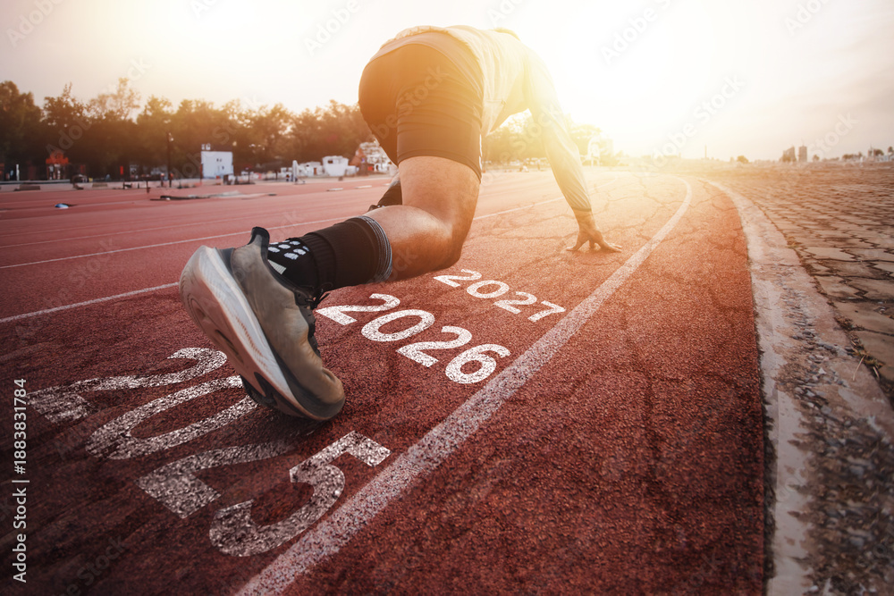 Fototapeta premium New Start Concept ,The Road to Success,Starting Something New to Achieve Real Goals,Loving Health 