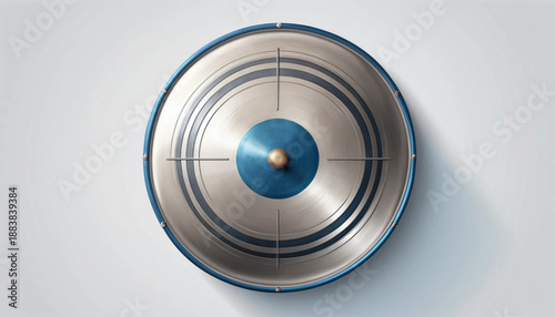 Flat illustration of a handpan (hang drum) musical instrument, top-down or slight angled view, centered on a clean plain background