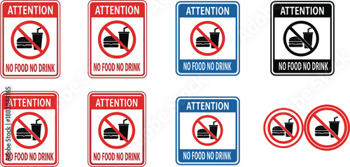 No Food No Drink Sign CollectionTitle:No Food No Drink Sign CollectionKeywords:sign, warning, prohibition, forbidden