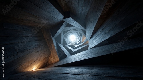 Spiral Wooden Tunnel Glow/螺旋木製トンネル輝き6