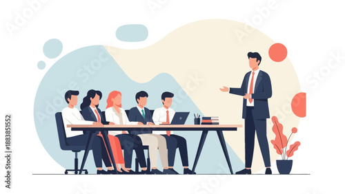 Business Meeting Presentation, Team Collaboration, Corporate Training, Office Seminar