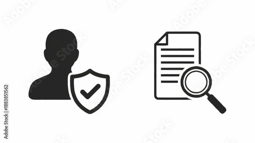 Simple icons representing identity verification and document review.