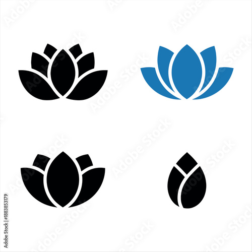 Minimalist lotus flower designs Vector