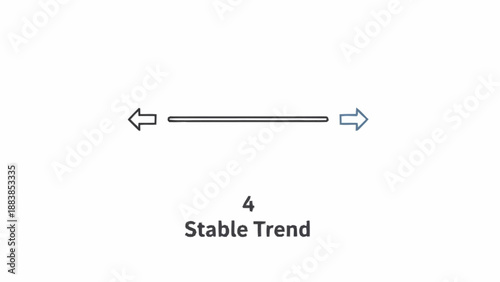Simple graphic representation of a stable trend with arrows.