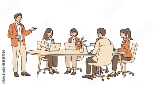 Business meeting with presentation, team collaboration and discussion