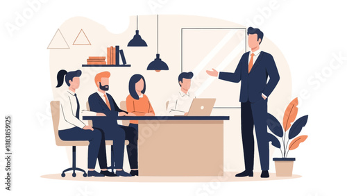 Business meeting with presentation for teamwork and corporate strategy