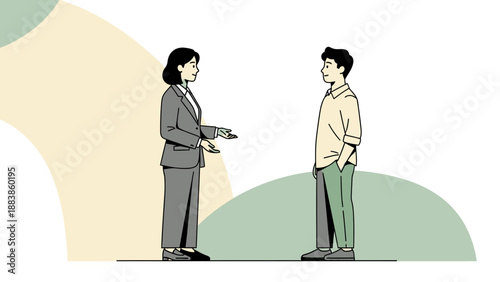 Business partners discussing project strategy in modern office setting