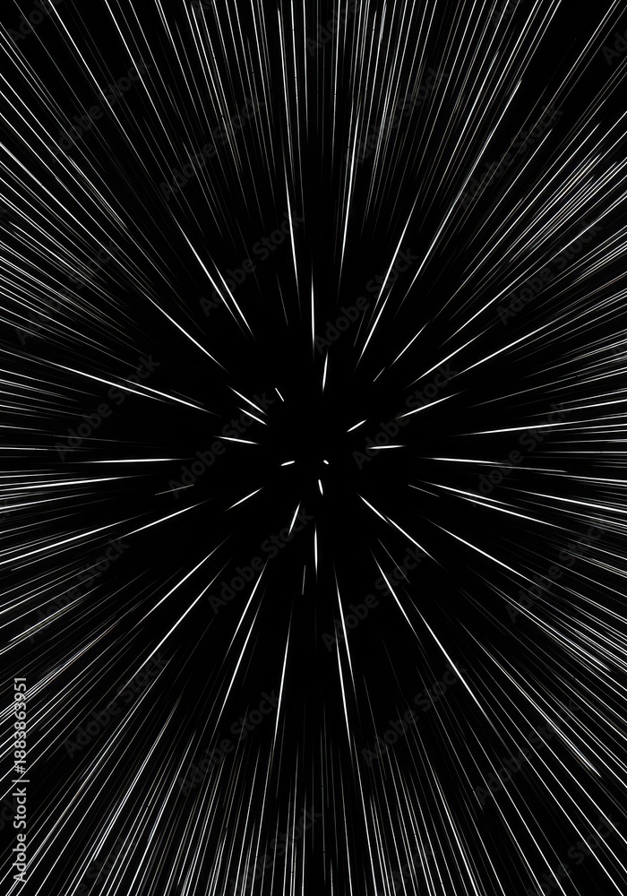Obraz premium Ethereal white light beams piercing infinite black void, creating cosmic energy lines and deep artistic texture and glow ,energy ,digital ,space