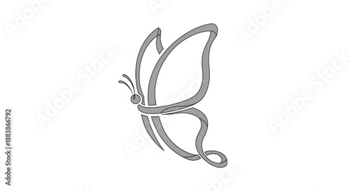 Butterfly whisk icon gray line art on white background simple kitchen tool for mixing and blending