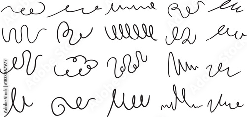 Vector Abstract Hand Drawn Scribble Lines, Minimal Continuous Line Doodle Background