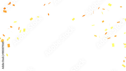 3d render multicolored confetti explosion. Colorful bright confetti isolated on transparent PNG