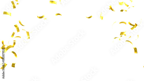 3d render multicolored confetti explosion. Colorful bright confetti isolated on transparent PNG