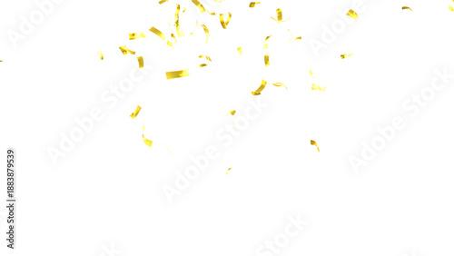 3d render multicolored confetti explosion. Colorful bright confetti isolated on transparent PNG