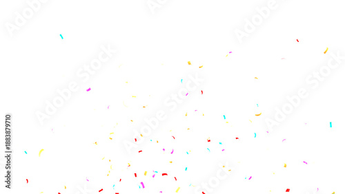 3d render multicolored confetti explosion. Colorful bright confetti isolated on transparent PNG