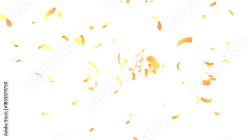 3d render multicolored confetti explosion. Colorful bright confetti isolated on transparent PNG