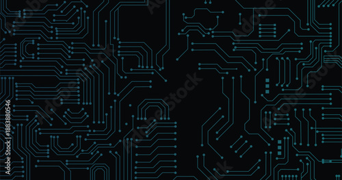 Black circuit board seamless pattern texture. High-tech background in digital computer technology concept. Abstract illustration.