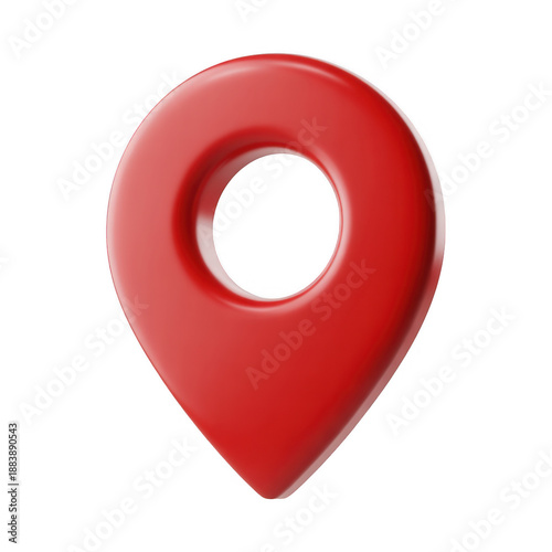 Red location pin marker isolated on a transparent background