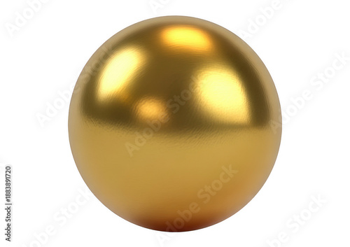 Shiny Gold Sphere with Reflections lighting metallic isolated on a transparent background
