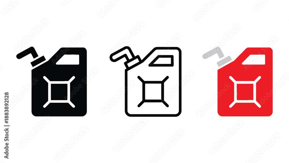 Obraz premium A set of oil can icons in different colors on a white background