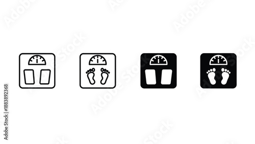 A set of four different scale icons on a white background