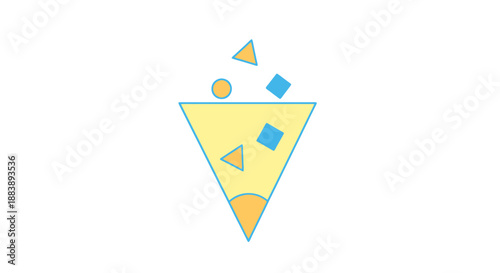 Creative abstract geometric shapes forming pattern and design with pastel colors on white background for art and design concepts