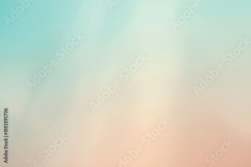 Grainy textured color soft pastel abstract gradient background with mint aqua and warm peach tones