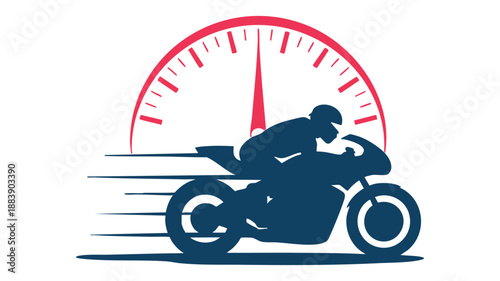 Rider speeding on motorcycle