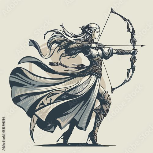 illustration of archer elf character