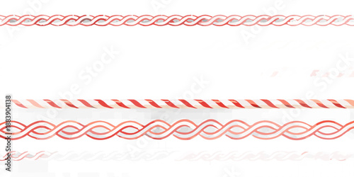 A repeating pattern of silver and red twisted rope on a black background