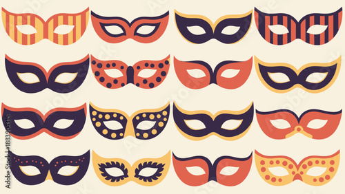 Assorted Colorful Masks for Masquerade Party.