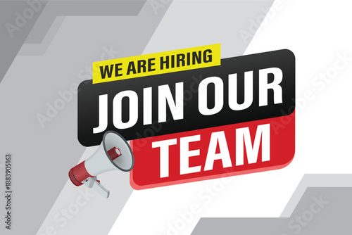 join our team word concept vector illustration with modern futuristic 3d style for landing page template ui web mobile app poster banner flyer  gift card coupon label wallpaper

