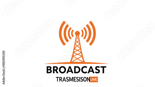 Broadcast tower icon with wireless signal for live communication.