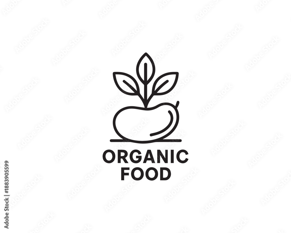 Fototapeta premium Organic Food icon vector design illustration.