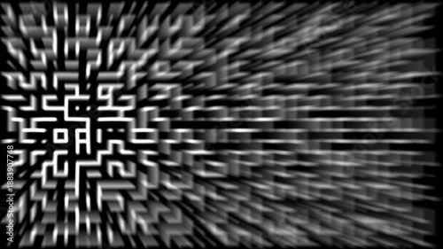 Black And White Maze Pattern Motion Background
