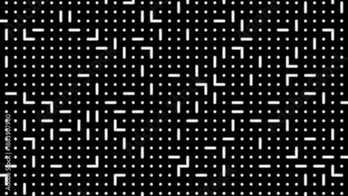 Black Pixel Grid Digital Pattern Animation
