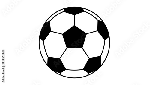 Black and white soccer ball illustration.