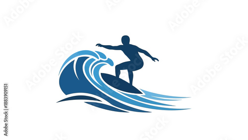 Surfing athlete riding ocean wave.