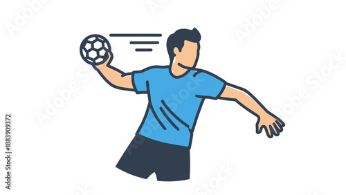 Man throwing a soccer ball in motion.