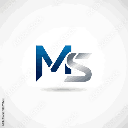 Blue and Silver Gradient MS Initial Letters Modern Logo Design Free Download Blue and Silver Gradient MS Initial Letters Modern Logo Design - GFXLoad