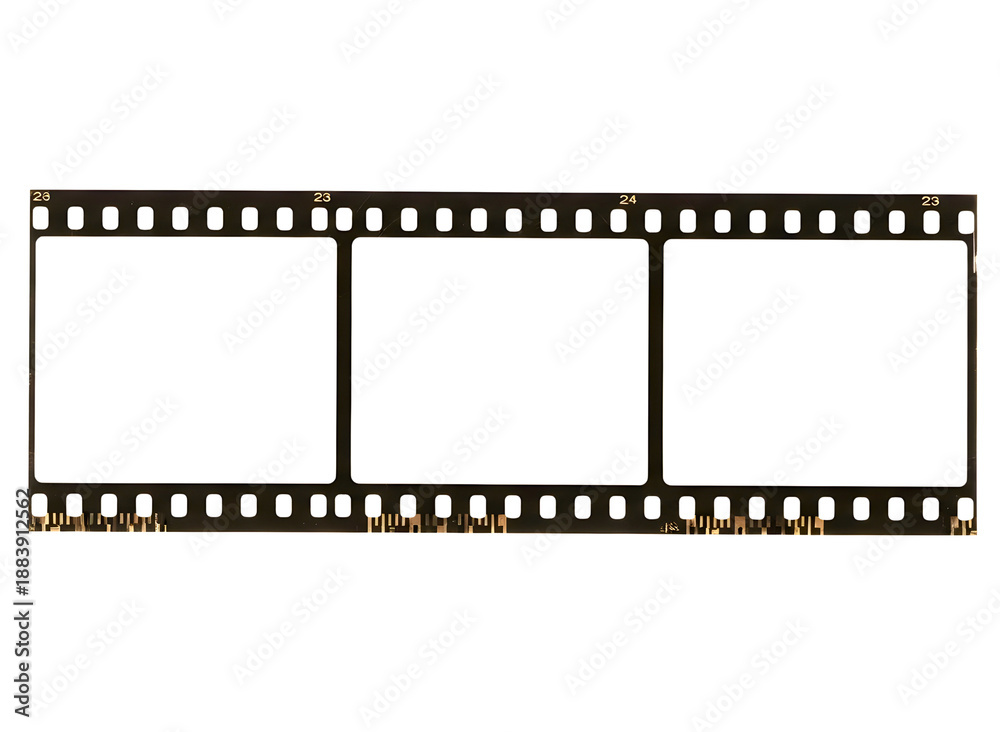 Fototapeta premium Film strip blank template isolated on transparent background