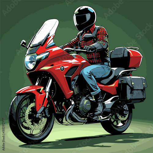 picture of a red American cruiser motorcycle