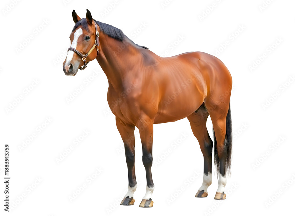 Obraz premium Brown horse isolated on white isolated on transparent background
