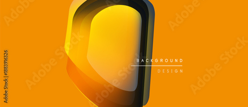 Abstract orange design. Glossy shape with gradients, text reads background design. Simple, modern aesthetic. Bright, warm tones dominate composition.