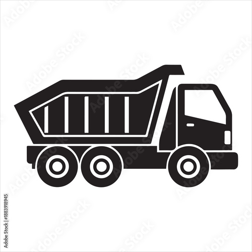 dump truck vector icon silhouette