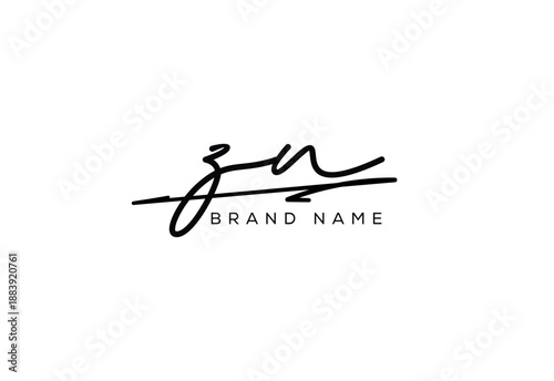 ZN letter elegant cursive beauty handwriting logo. symbol design| typography logo| creative mark| corporate identity| signature logo.