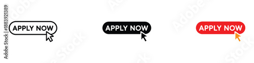 Apply now button icon vector. ui interface, call to action, online application symbol. vector illustration.