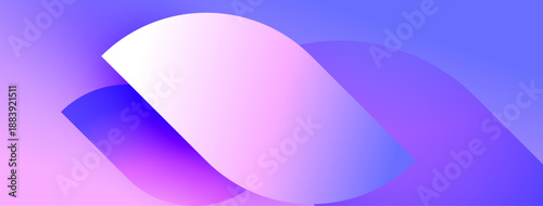 Abstract gradient shapes overlap, creating soft visual effect. Purple, pink, blue hues dominate composition. Minimalist design.
