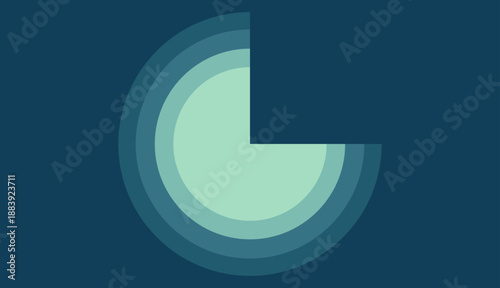 abstract layered paper cut background quarter circle shape