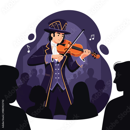 A man playing the violin on stage