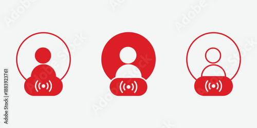 Live, streaming, broadcasting, online stream button, icon. Vector illustration